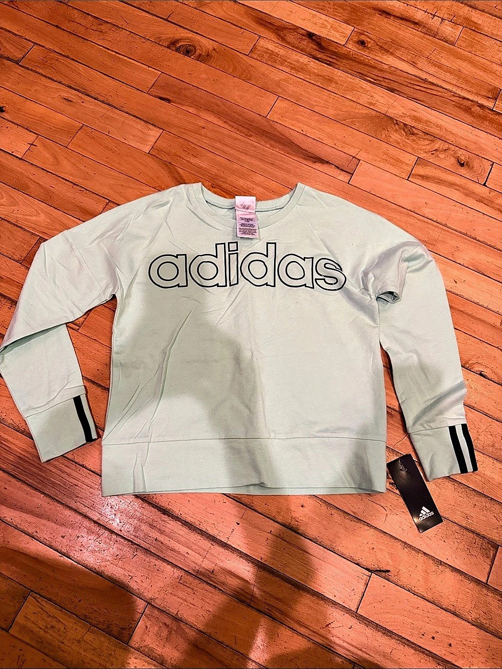 Adidas Girls Size 16 Green Sweatshirt NWT